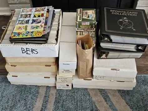 Sports card binders and storage boxes ready for sale
