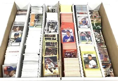 Large box of sorted sports trading cards
